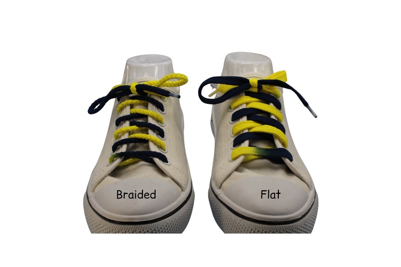 Navy Blue and Yellow Shoelaces Custom Made image 2