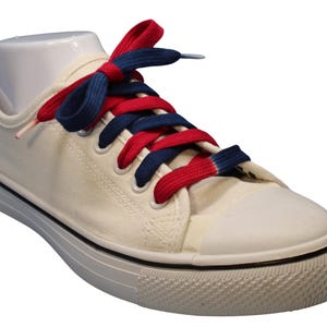 Navy Blue and Red Shoelaces | Custom made