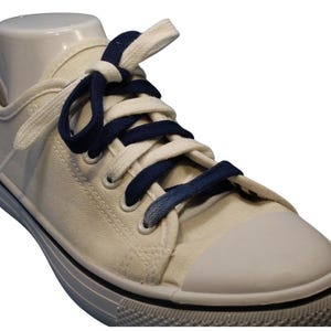 Navy Blue and White Shoelaces | Custom Made