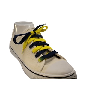 Navy Blue and Yellow Shoelaces Custom Made image 1