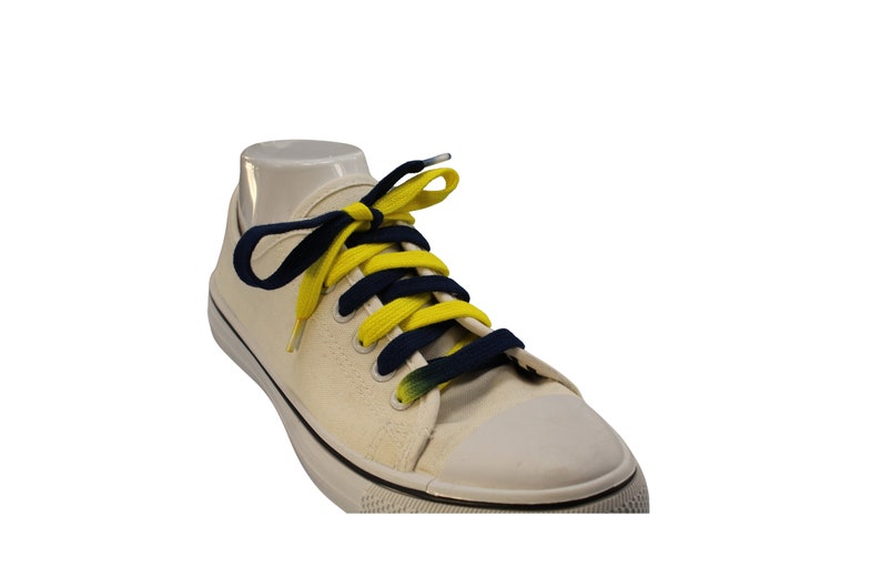 Navy Blue and Yellow Shoelaces Custom Made image 1
