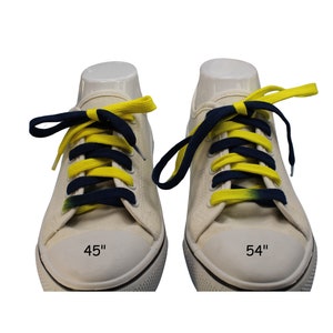 Navy Blue and Yellow Shoelaces Custom Made image 3