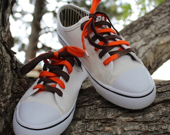 Brown and Orange Custom Shoelaces