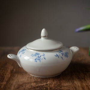 Pote de açúcar vintage com tampa, Açucareiro de porcelana, Presente para amantes de chá, Açucareiro