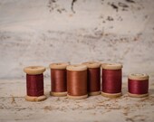 Sewing thread spool  wooden spool  thread stand Sewing Room Decor  Vintage Thread Spools  marsala red thread craft supply thread bobbin