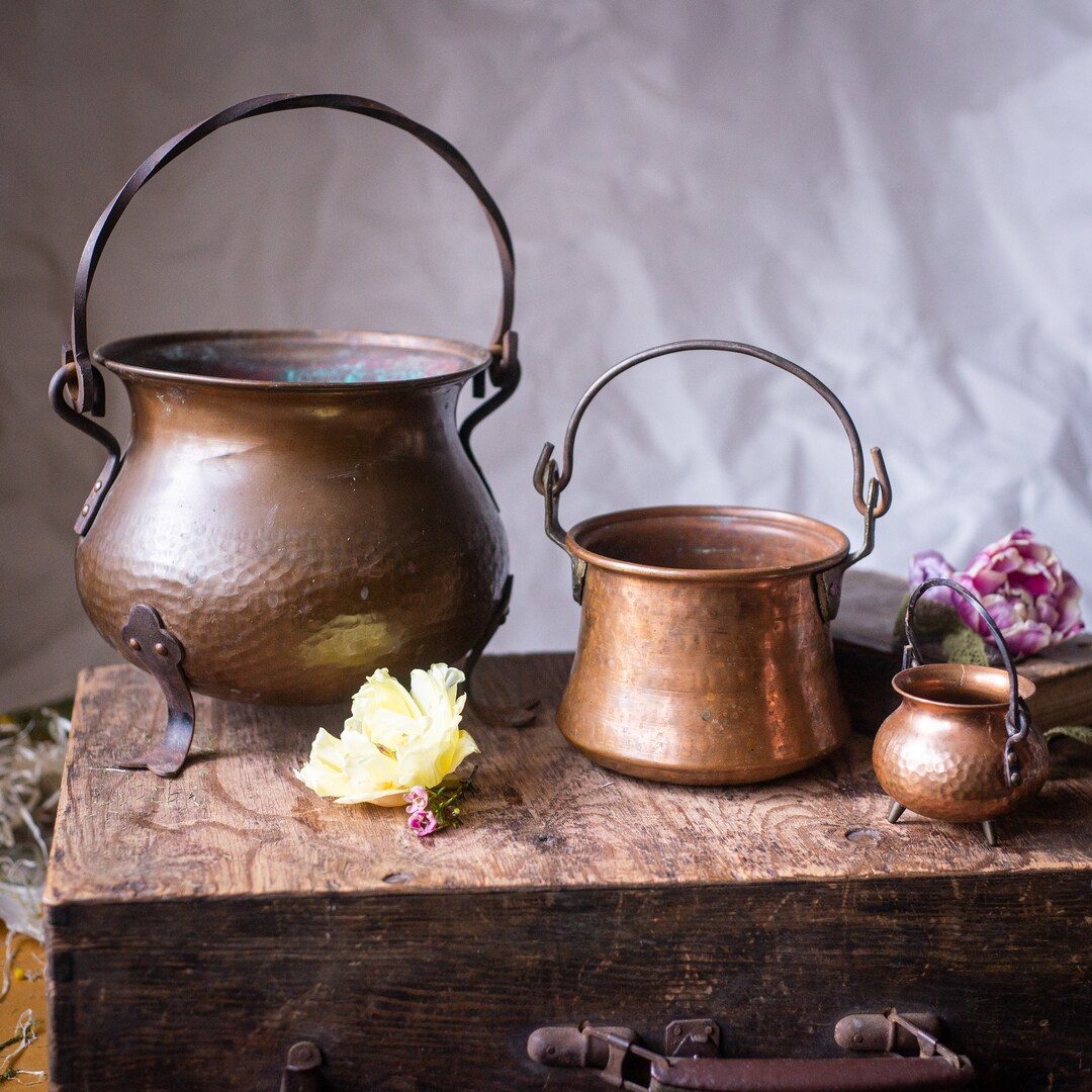 Brass Cauldron, Vintage Witch Decor, Magic Pot, Witch Gift, Cottagecore ...