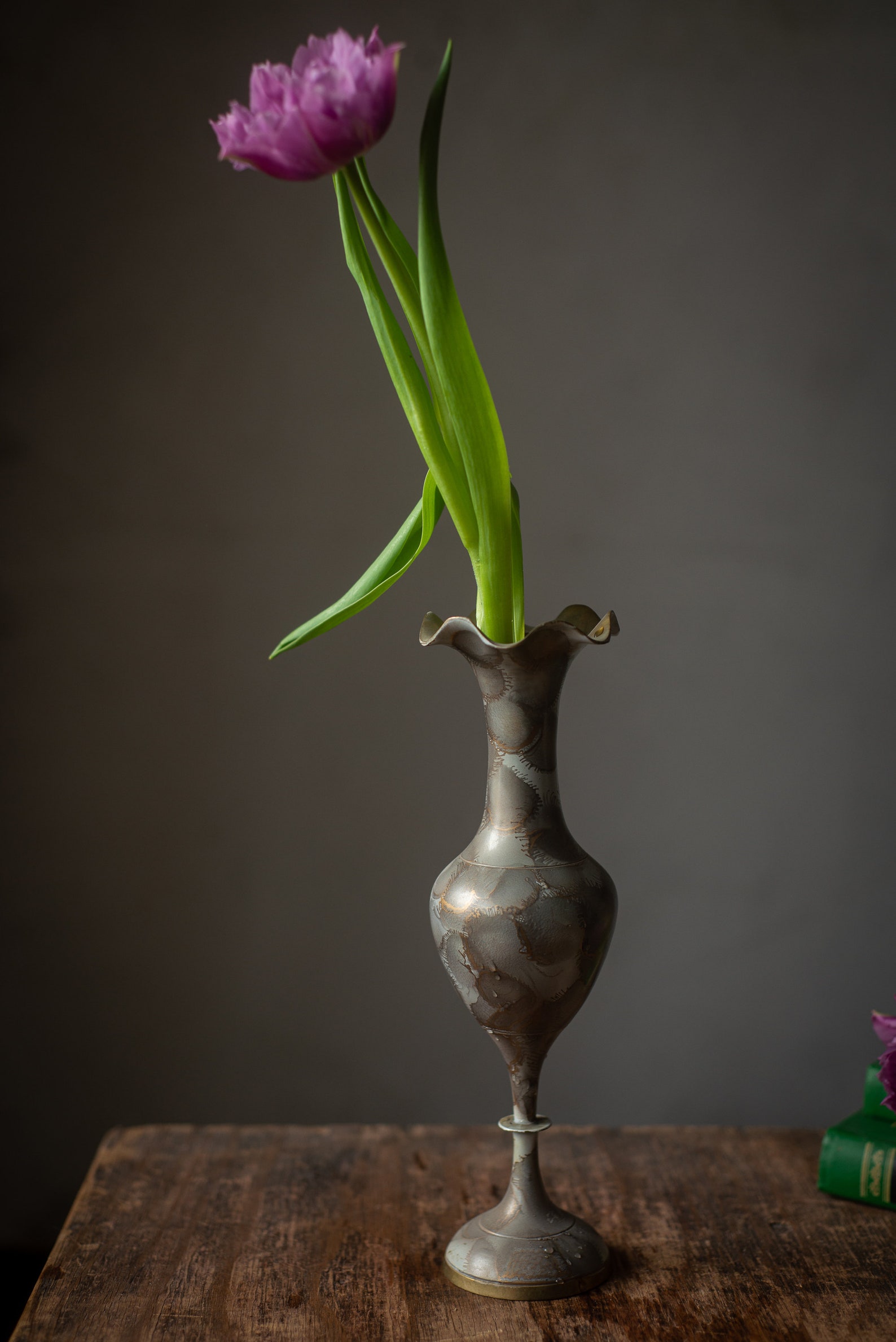 Vintage brass bud vase Antique flower vase with narrow neck Etsy
