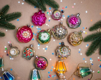 Adornos navideños de flores, adornos colgantes de cristal vintage para árboles de Navidad