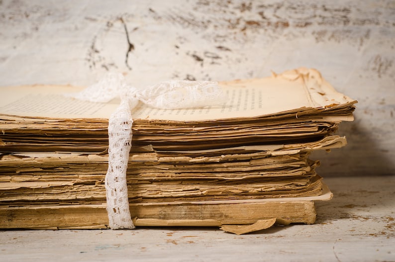 Scrapbooking Vintage Antique Paper Old Sheet Old Book Paper Etsy