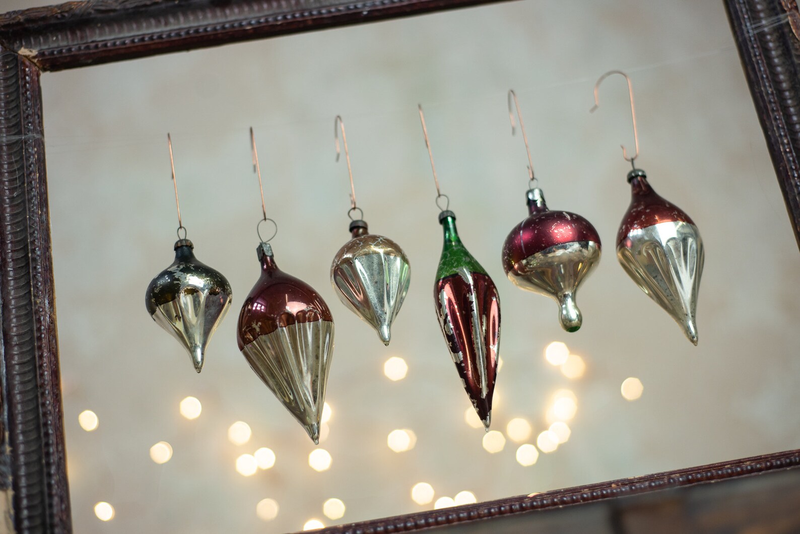 Glass Icicles Set Xmas Ornaments For Retro Christmas Tree Etsy
