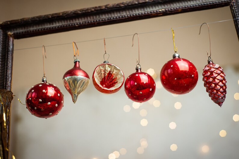 German Christmas Decorations Set Vintage Collectible Glass Etsy