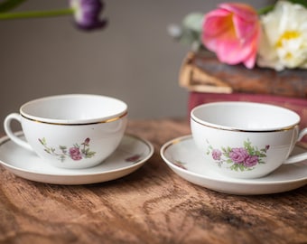 Porcelain coffee cup & saucer, floral retro tea set, vintage tableware set, coffee espresso porcelain, ceramic cups