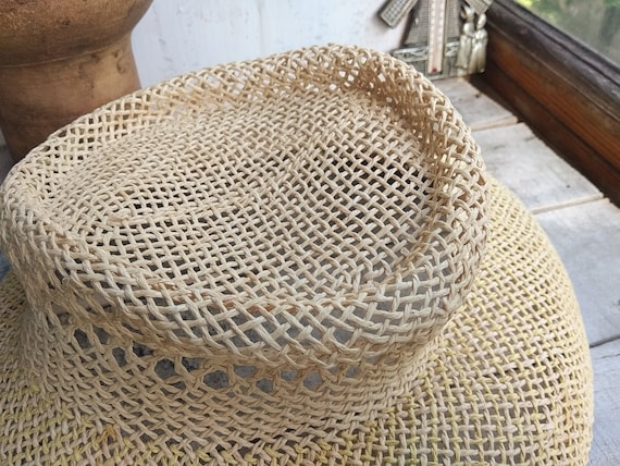 Vintage straw hat for women, Boho sun bucket hat,… - image 6