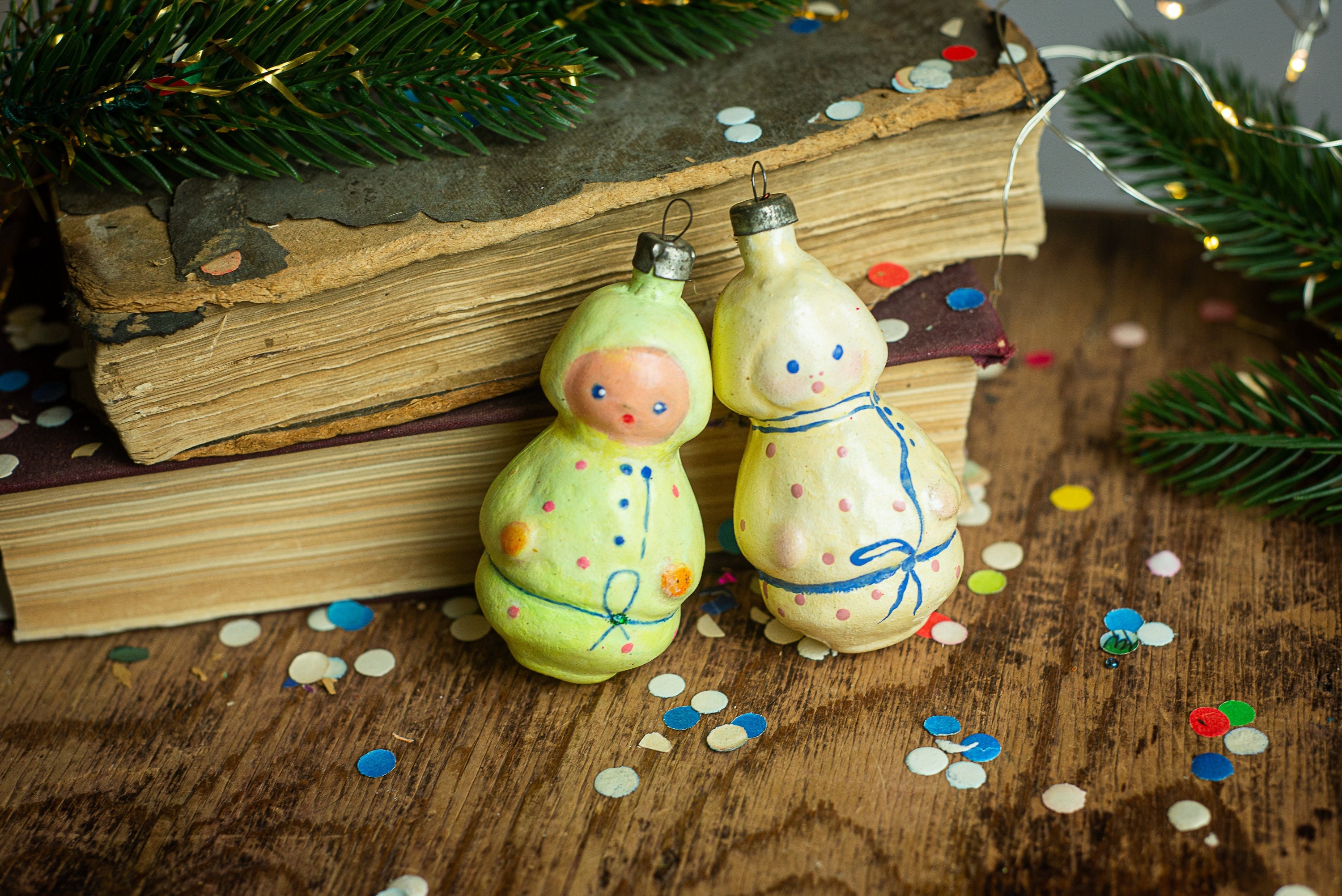 赤ちゃんの置物、クリスマスガラスオーナメント、クリスマスツリーの