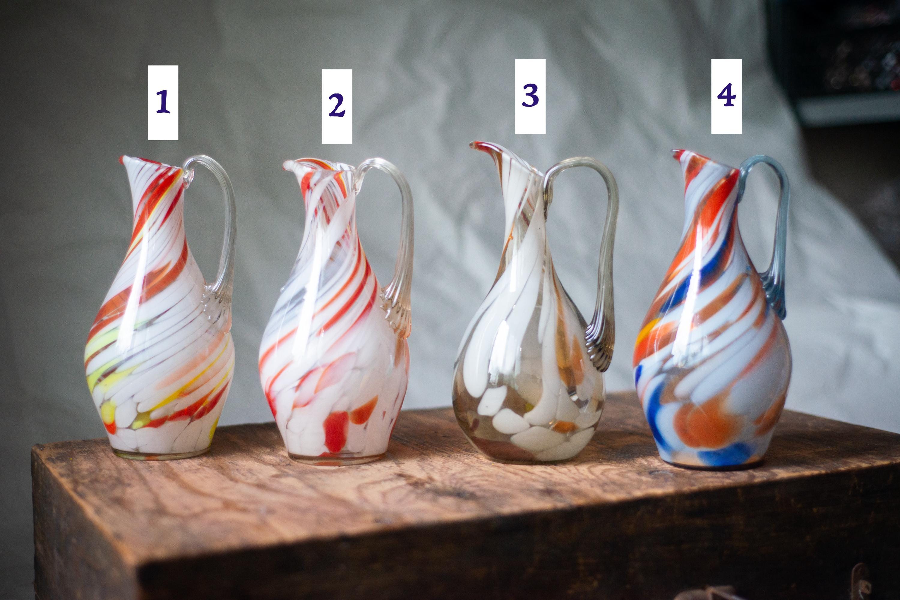 イタリア　ヴェネツィアンガラス　ムラーノ　フラワーベース　ピッチャー Murano【vetri】ムラーノガラス 花瓶 フラワーベース ヴェトリ ⁄ VETRI