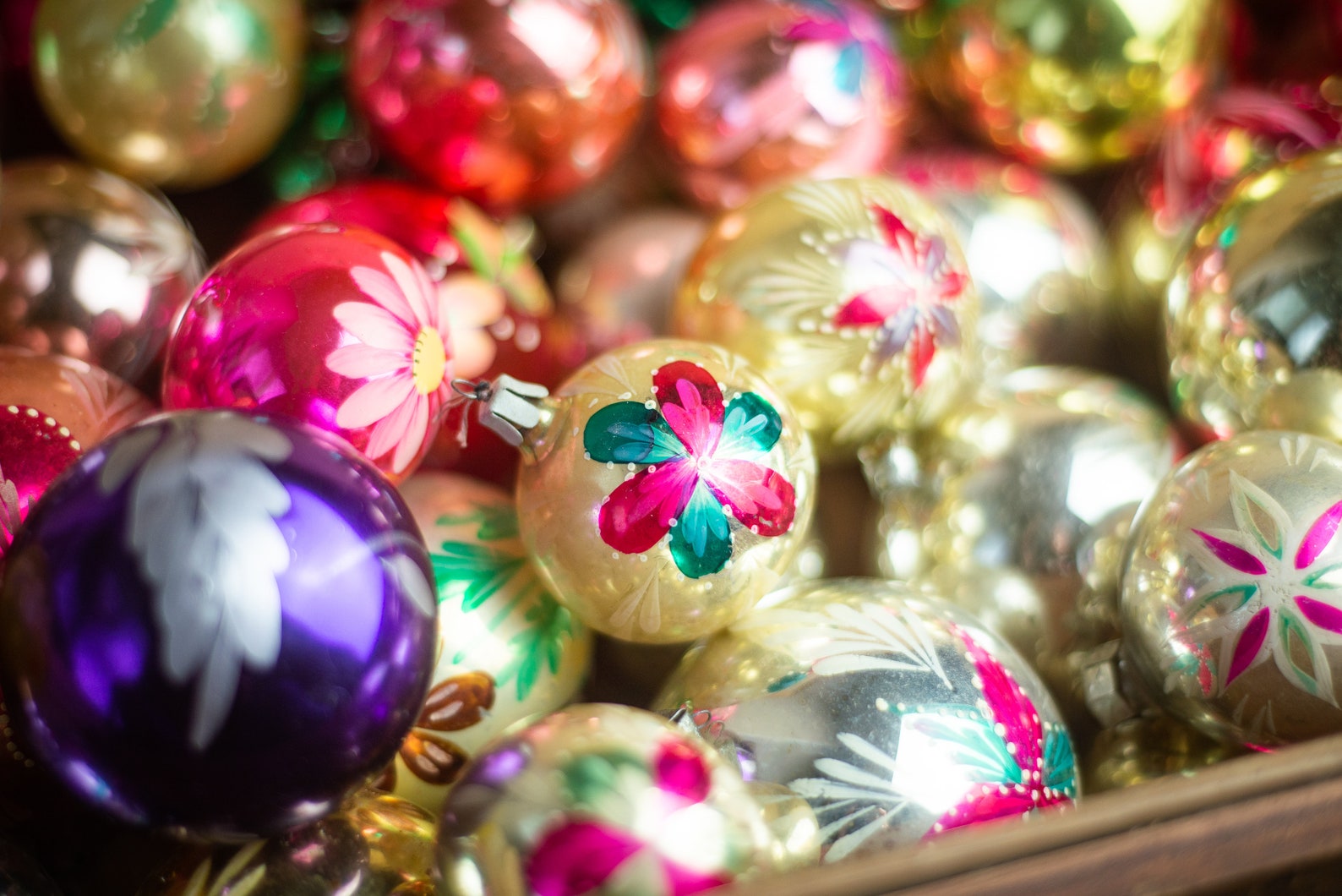 Custom Set of Vintage Christmas Glass Ornaments Retro | Etsy UK