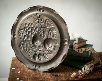 ヴィンテージエンボス加工壁プレート、円形壁パネル、キッチン壁装飾用