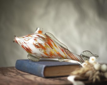Decanter vintage a forma di pesce in vetro di Murano, caraffa per vino in vetro artistico italiano, accessori da bar soffiati a mano