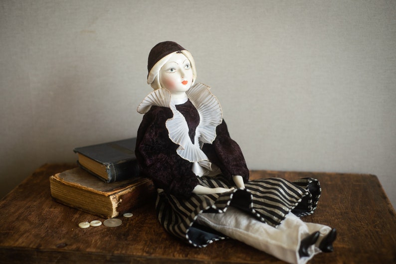 Vintage porcelain art doll collectible antique toy old image 0