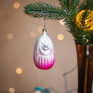 Cute witch Glass vintage Christmas ornament, magic Xmas tree hanging decoration