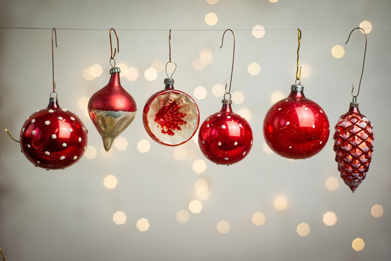 German Christmas Decorations Set Vintage Collectible Glass Etsy