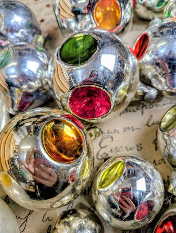 ガラスのクリスマスオーナメント、1950年代のヴィンテージ、レトロな