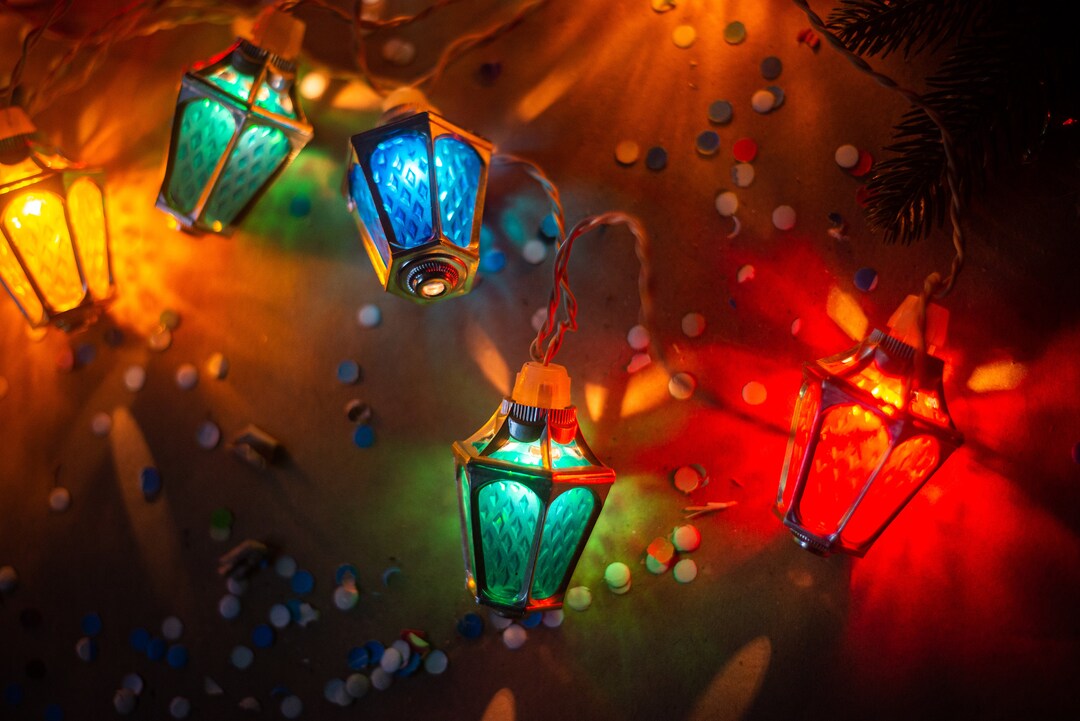 Vintage Christmas Tree Lights Working Electric Garland Kids Etsy