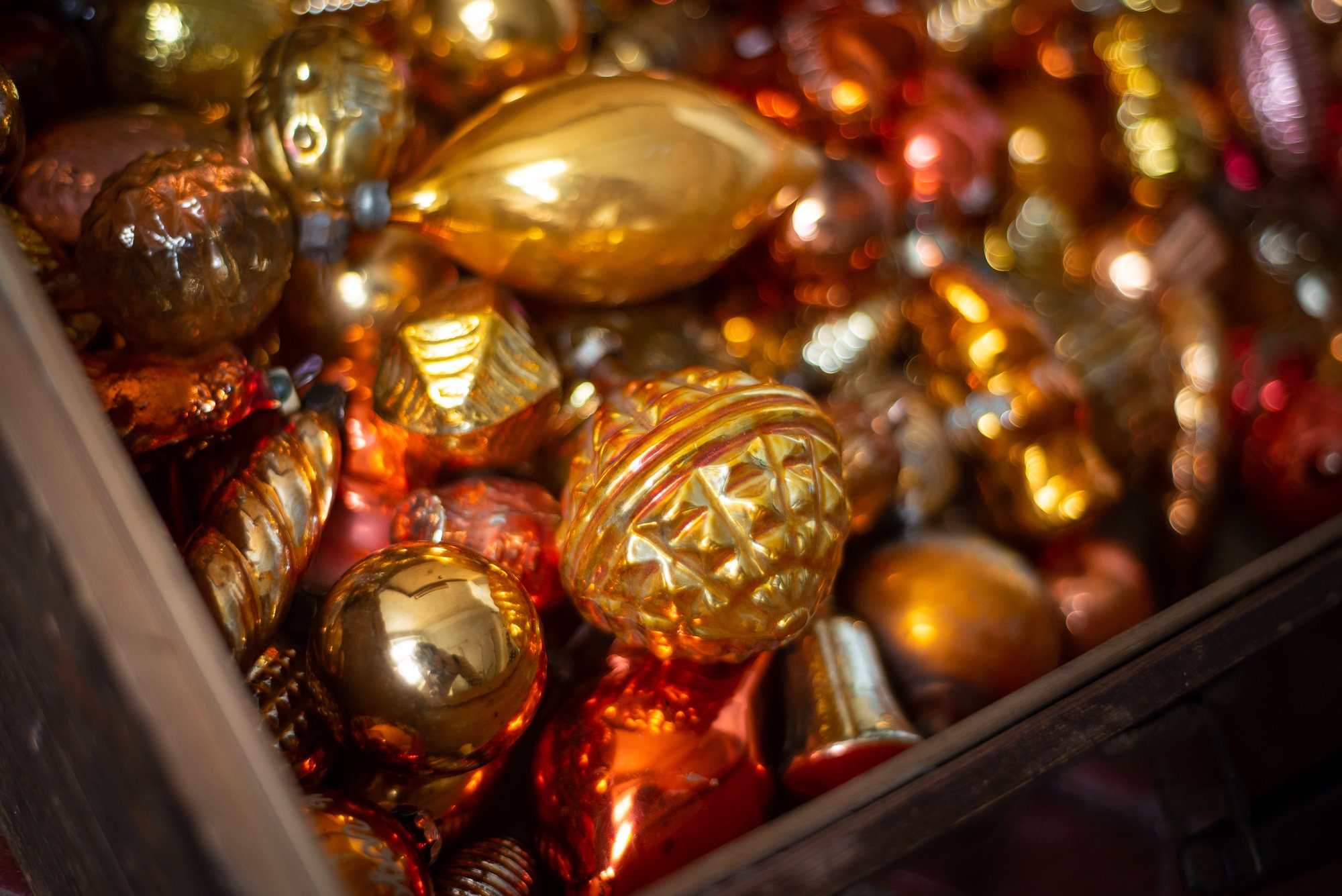 1950s Christmas Glass Vintage Ornaments Burnt Orange Decor Etsy UK