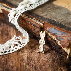 Vintage Enamel Rabbit Pin: Retro Easter Bunny Brooch