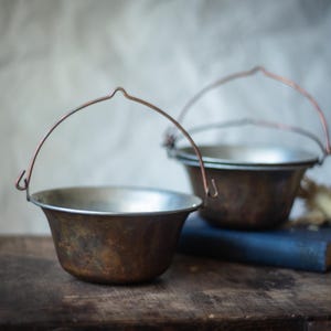 Vintage Brass Camping Pot, German Metal Kettle, 1980s Outdoor Cookware