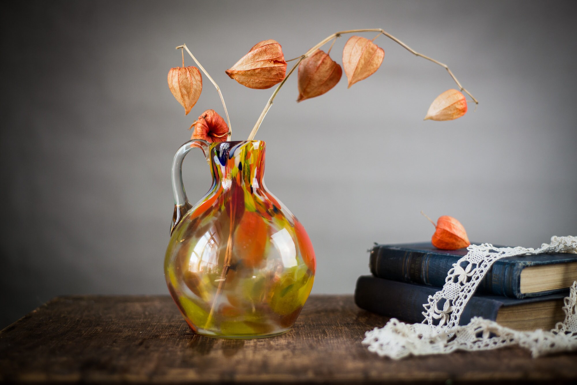 Vintage Glass Pitcher Vase Dried Flower Vase Antique Murano Etsy