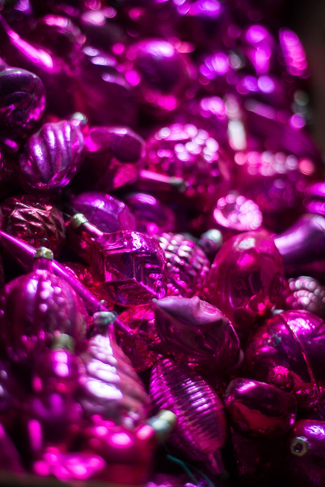 Assorted Hot Pink Glass Decor 1950s Christmas Tree Vintage Etsy