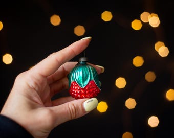 ヴィンテージのミニガラス製クリスマスオーナメント：様々な色と形