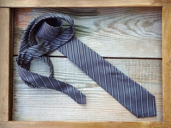 Vintage striped tie for men, wedding neckties in … - image 5