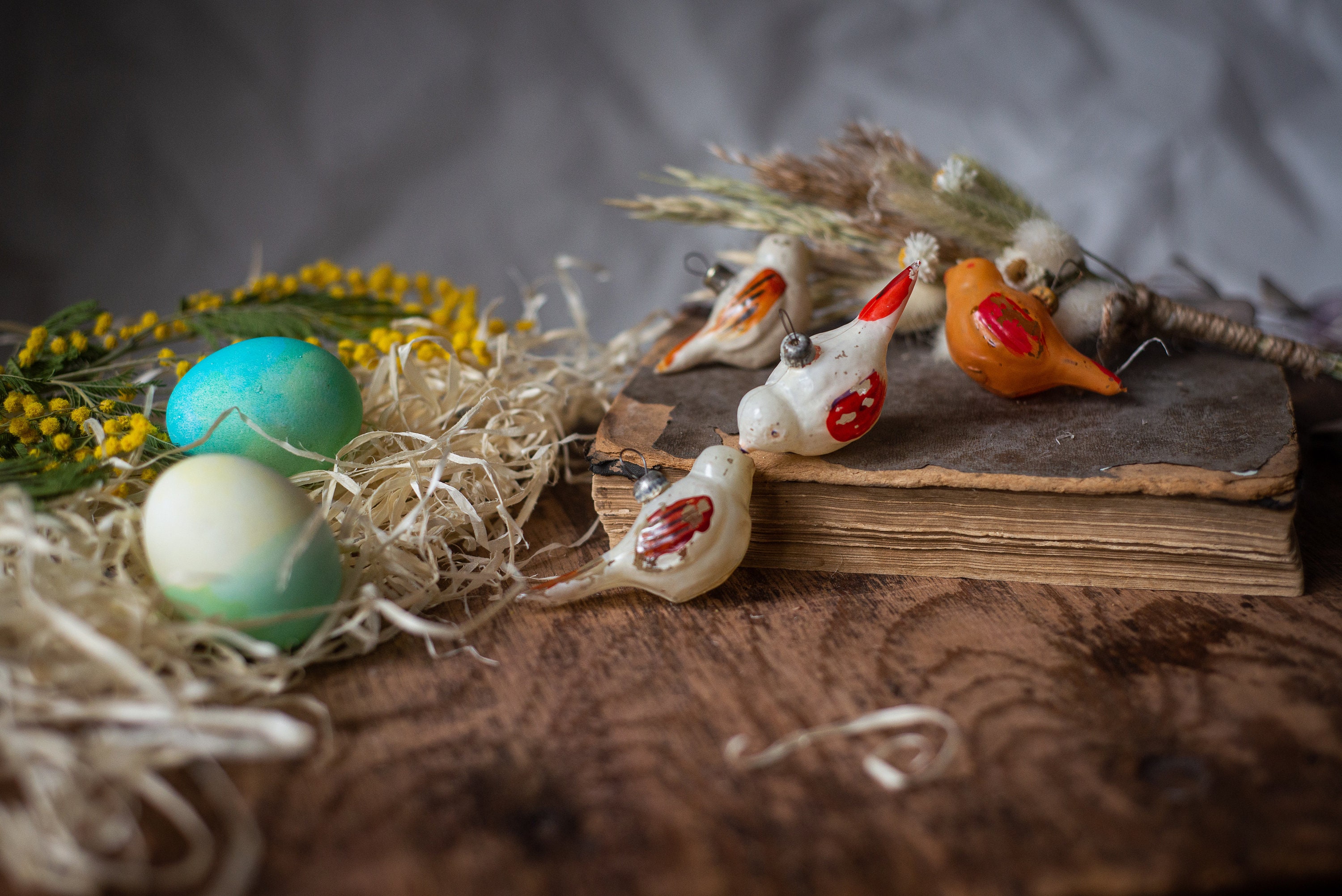 Coppia Uccelli Decorativi In Ceramica - 7x9cm Per Primavera E Pasqua - Foto 10