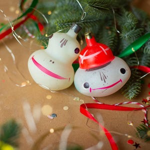 Vintage Glass Frog Christmas Ornament, rustic xmas tree hanging  Decor,  Smiling Retro Creepy Novelty decoration