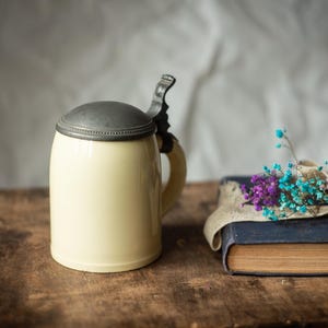 Ceramic vintage Beer Mug, Minimalistic Beer Tankard, Beer Stein,