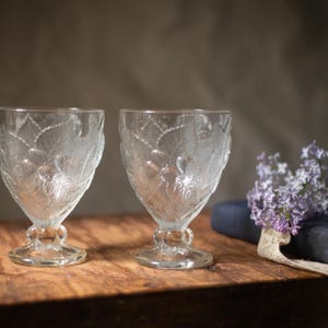 Crystal dessert cups, vintage glass trifle bowl, ice cream sundae dish, tiramisu serving glass