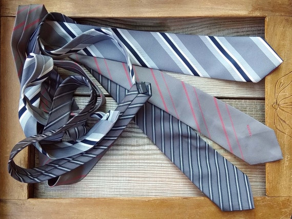 Vintage striped tie for men, wedding neckties in … - image 3