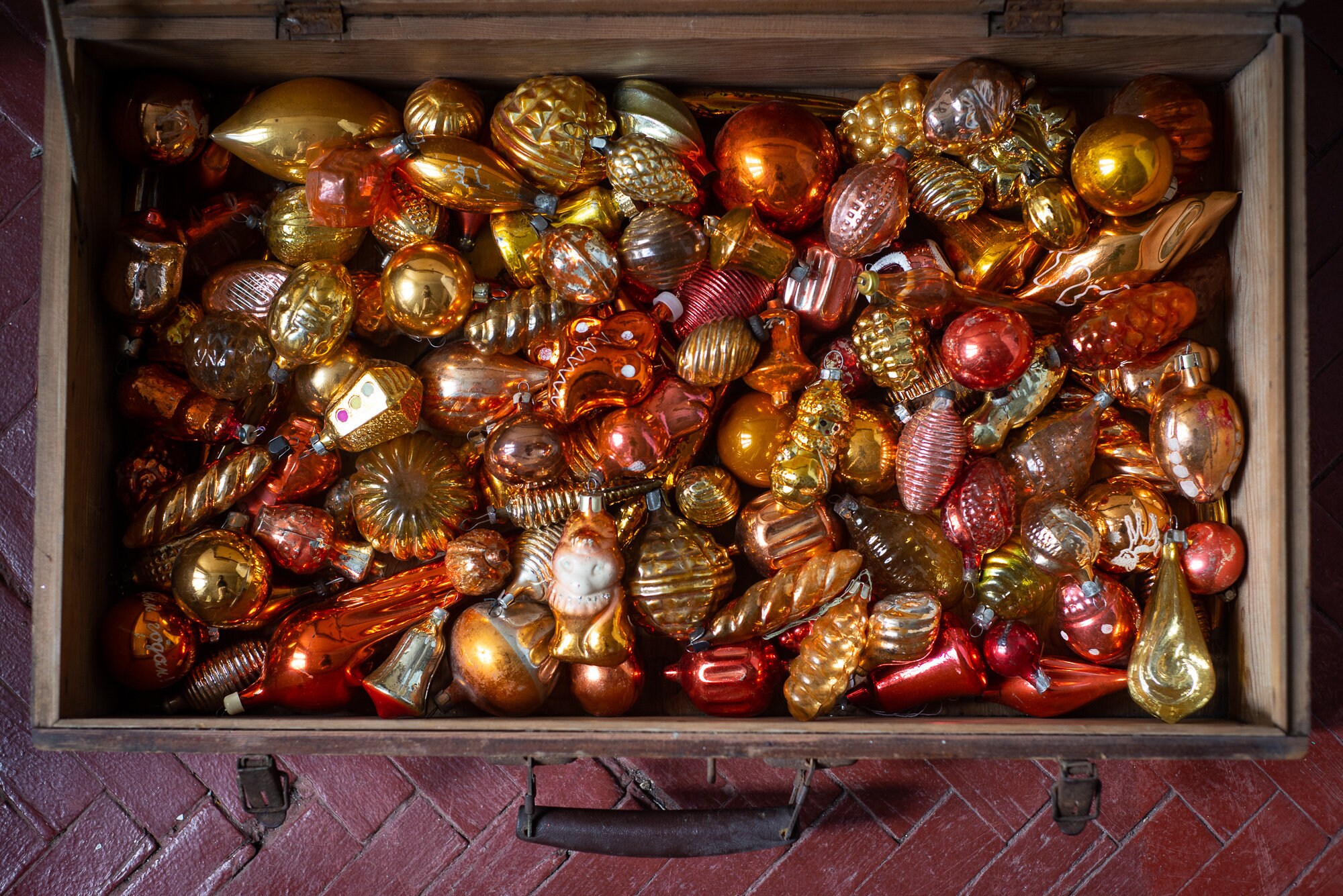 1950s Christmas Glass Vintage Ornaments Burnt Orange Decor - Etsy UK