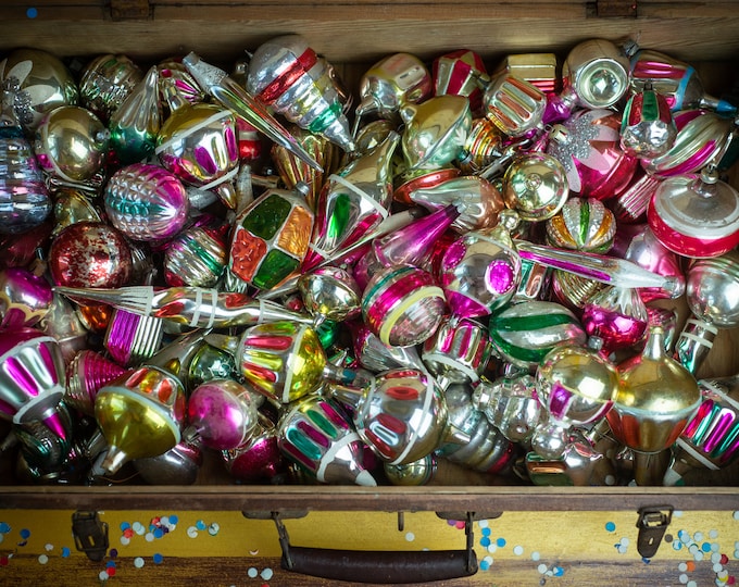 Assorted Vintage Glass Christmas Ornaments – Custom Retro Tree Set