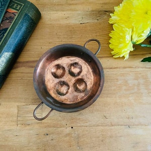 Brass baking mold, chocolate cake molds, vintage metal kitchen decor, small cupcake pan, antique candy and cookie tools, jelly dessert mold