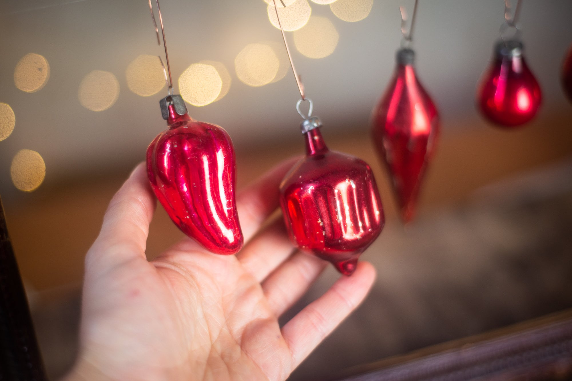 ソビエト ミニガラスオーナメント 6個セット ヴィンテージ ソビエトヴィンテージオーナメント、クリスマスアクセント6個セット