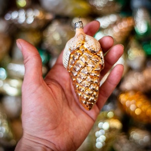 Wedding Christmas favors, pine cone glass ornaments, wedding rustic Christmas decor, Christmas tree country glass ornament winter home decor image 7