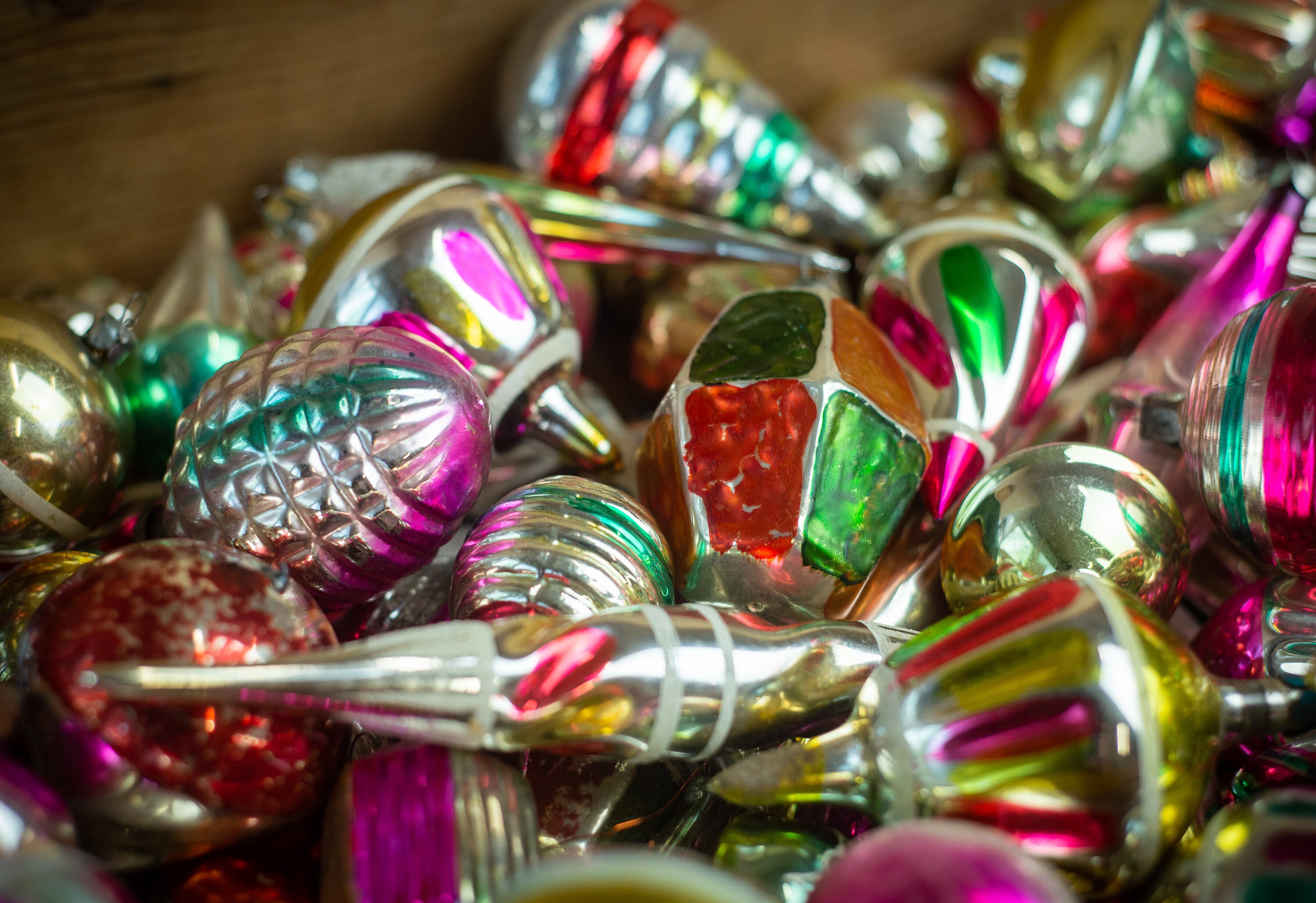 Unique Assorted Vintage Christmas Ornaments, Custom Set of Soviet