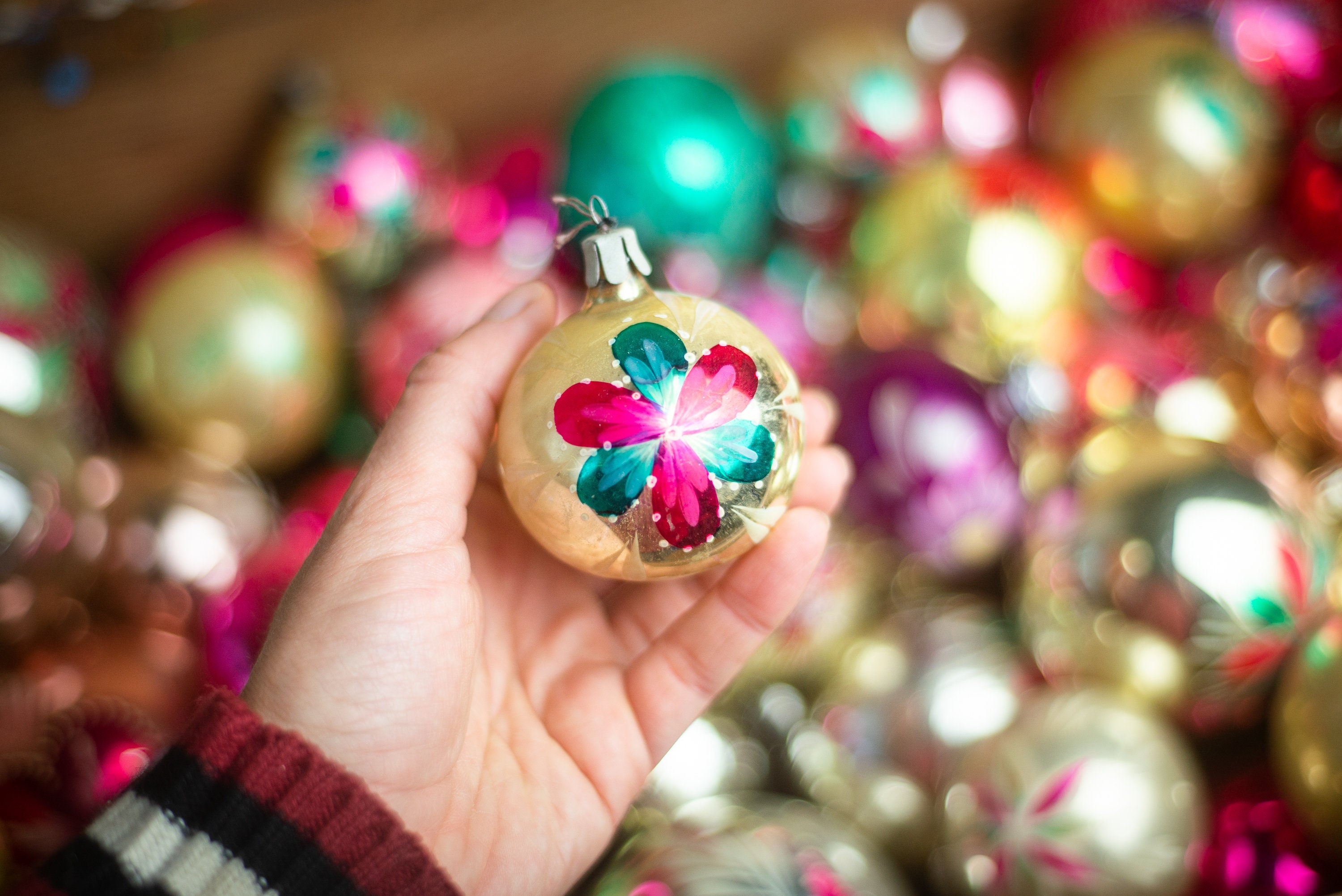 Custom Set of Vintage Christmas Glass Ornaments Retro - Etsy UK