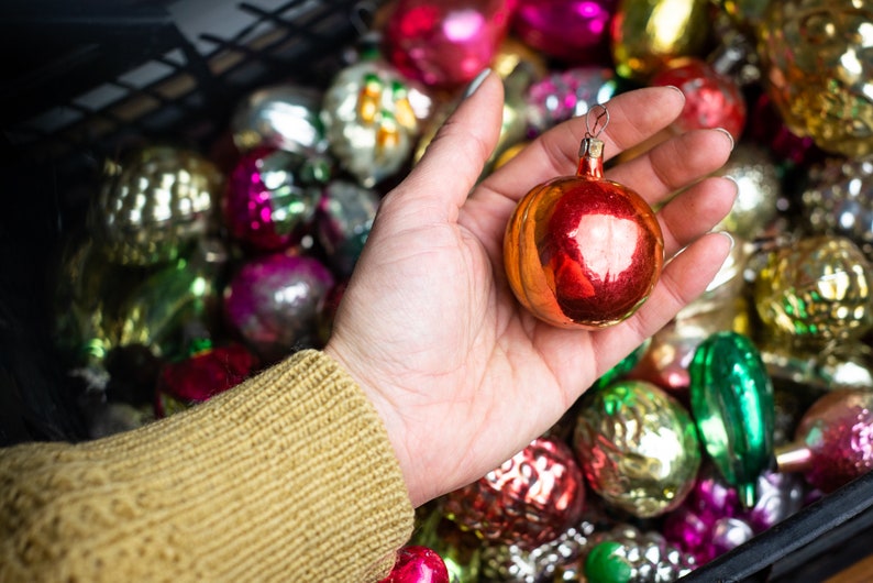 Vegetable fruit Christmas ornaments Christmas glass vintage Etsy