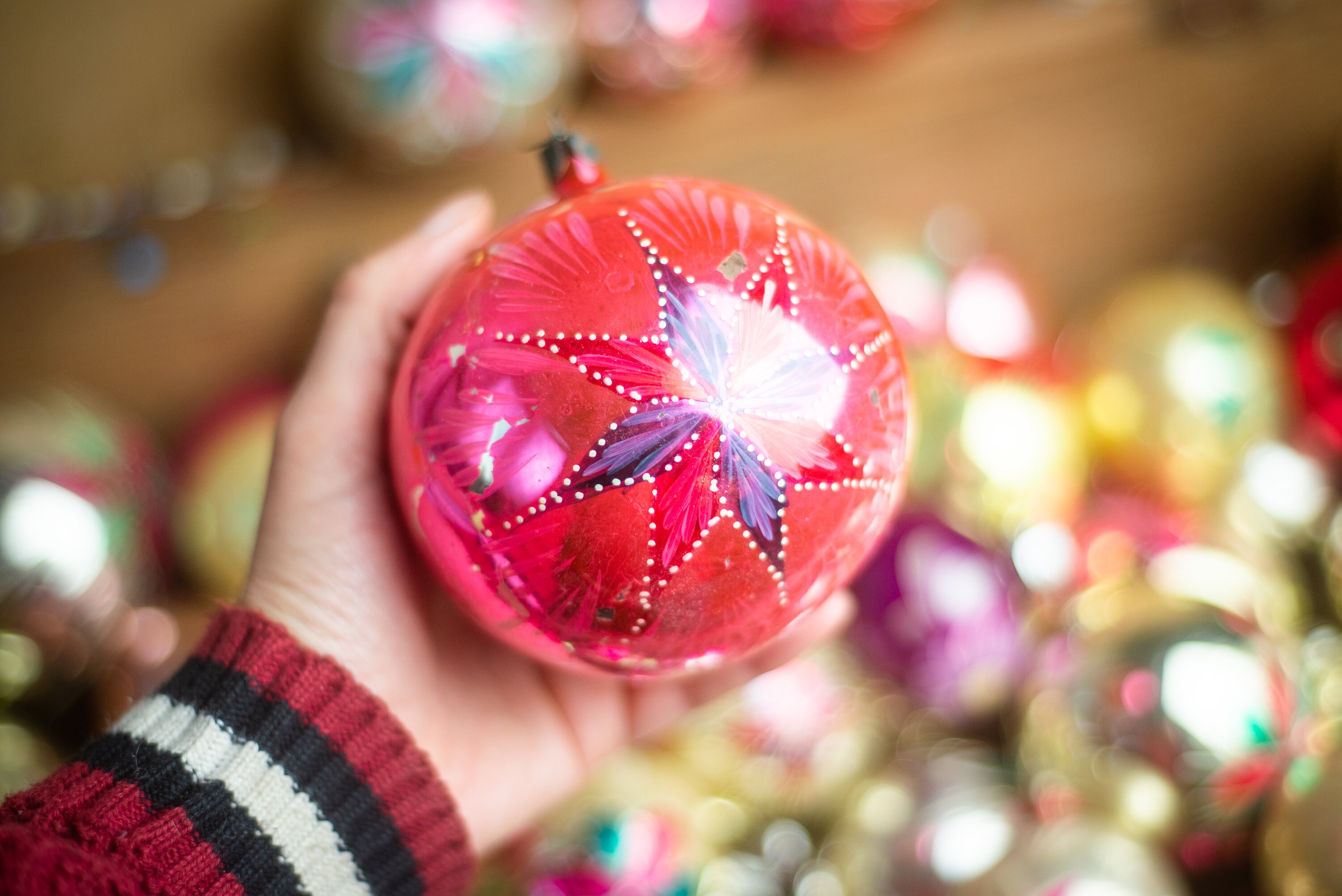 Custom Set of Vintage Christmas Glass Ornaments Retro | Etsy UK