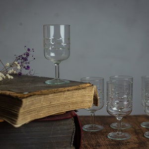 Set di bicchierini vintage incisi: mini barware ceco