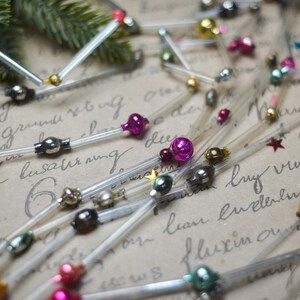 Adornos navideños de cuentas de corneta, decoración navideña de vidrio vintage de los años 70, decoraciones navideñas retro imagen 7